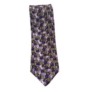 Robert Talbott Rochester Purple Leaf Patterned‎ Silk Necktie Men's
